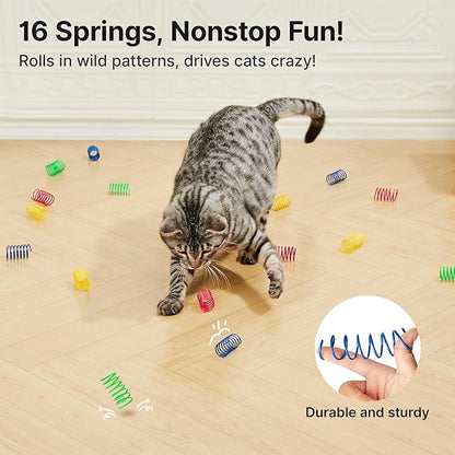 Potaroma Cat Toys Pack for Indoor Cats, 28PCS Interactive Kitten Accessories with Feather Balls, Catnip Mice, Colorful Springs – Starter Kitten Toy Stuff Set, Bored Kitty Must-Have Supplies