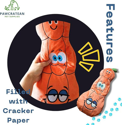 7" Squeaky Plush Toy for Puppies Small Dogs Self Etertainment Washable Soft Made [PET ONLY] (Triple Pumpkin)