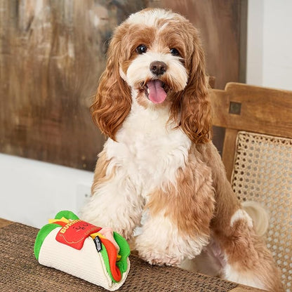 CHEWFFON Burrito Dog Toy, Enrichment Crinkle Treat Puzzle Toys, Interactive Nose Work Toy for Boredom and Stimulating, Durable & Pet-Safe Dog Toys, Snuffle Game for All Breeds
