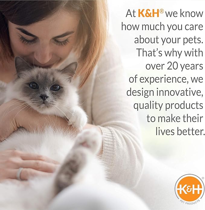 K&H Pet Products Kitty Sill Heated Cat Window Perch for Large Cats, Orthopedic Window Hammock Bed Holds 40LBS, Washable Cover, Kitty Windowsill Bed Seat for Indoors - Cream Fleece, Heated, 14 X 24in