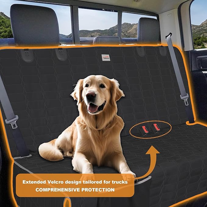 Reliadura Back Seat Cover for Dogs, Washable Bench Seat Covers for Trucks,Nonslip Truck Seat Cover Protector for F150/Ram1500/GMC Sierra/Toyota/Chevrolet Silverado,Car Seat Covers for Dogs
