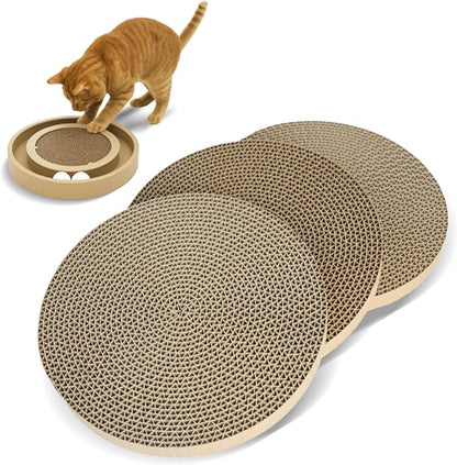 Best Pet Supplies Catify Cat Scratcher, Fun Interactive Scratchers, Posts, Poles, Claw Safe, Furniture Saver Indoor Play Support Natural Cat Behaviors Heavy Duty - 3 Pack Round, 10 x 10