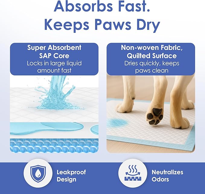 American Kennel Club Scented Puppy Training Pads with Ultra Absorbent Quick Dry Gel – 17 x 13 Pee Pads for Dogs - Fresh Scented - 50 Count