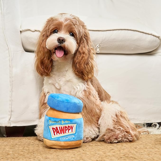 CHEWFFON Interactive Dog Enrichment Toy, Cute Crinkle&Snuffle Puppy Toys, Hide & Seek Puzzles, Peanut Butter Jar Toys for Brain Stimulation, for All Dog Sizes