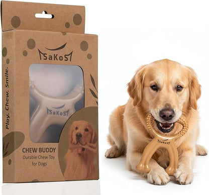Chew Buddy – Durable Natural Rubber Dog Chew Toy for Medium & Large Dogs (30–110 lb) – Eco-Friendly, Teeth Cleaning, Tough Toy for Strong Chewers, for Dogs