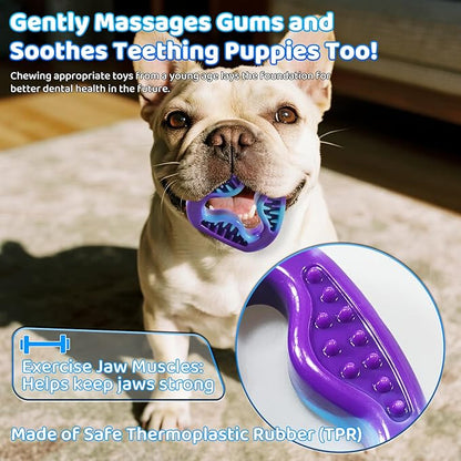 3 Pack Puppy Teething Toys, Rubber Puppy Chew Toys, Extended Playtime & Clean Pet Teeth, Stuffable Puppy Toys, Three Shapes of Small Puppy Toys, for Puppies and Small Adult Dogs - Up to 25 lbs