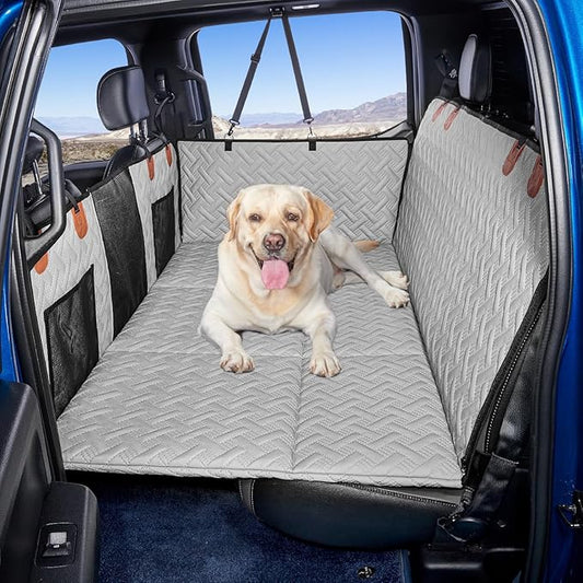 MAXFUT Dog Back Seat Extender for Truck,Dog Seat Cover Back Seat,Dogs Hammock,Hard Bottom Backseat Extender for Pet,Pet Seat Cover for F150/RAM1500/Silverado