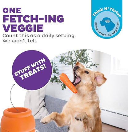 Outward Hound by Planet Dog Foodies Carrot Treat-Dispensing Dog Chew Toy, Orange