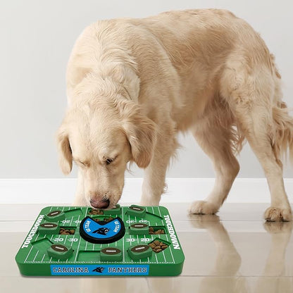 Pets First NFL Carolina Panthers Large Puzzle Toy, Interactive Treat Dispenser, Slow Feeding Toy for Dogs