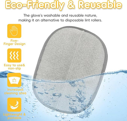 Pet Hair Removal Glove, Five-Finger Magic Brush Electrostatic Mitt 2 PCs, Pet Hair Remover Tool for Dog & Cat, Reusable Pet Hair Gloves Pet Grooming Needs, Fur Remover for Couch & Clothing