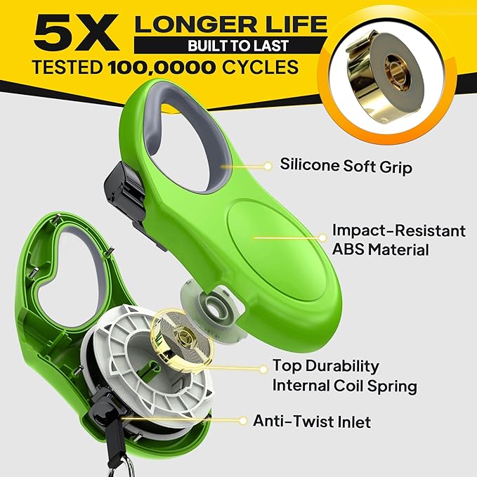 Fida Retractable Dog Leash, 10ft Heavy Duty Pet Walking Leash for X-Small Dog or Cat up to 18 lbs, Tangle Free. One-Hand Brake (X-Small, Green)