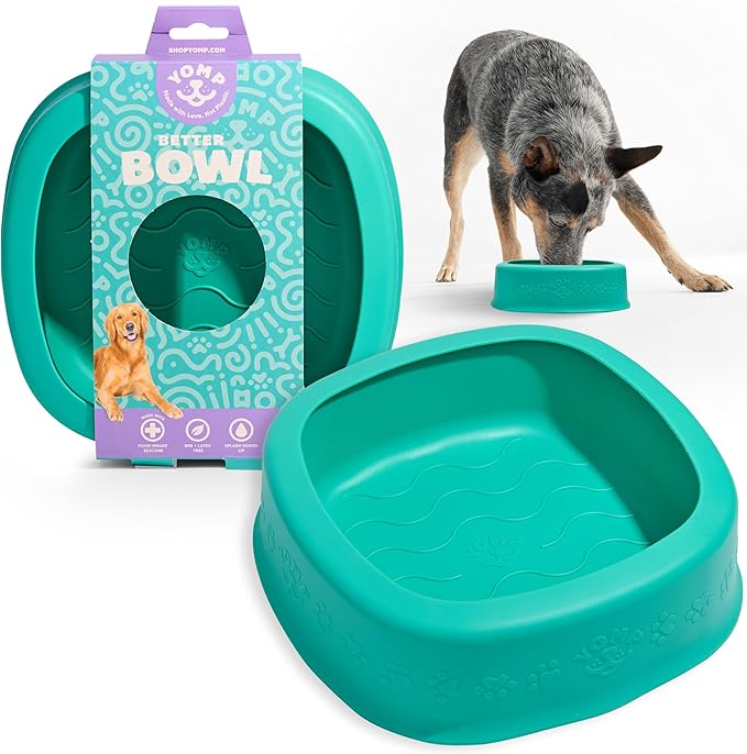 Yomp BetterBowl Silicone Dog Bowl – Weighted Dog Bowl, Spill-Proof, Non-Slip, Pet-Safe, Non-Toxic, Textured, Dishwasher Safe Water Feeder for Dogs and Puppies