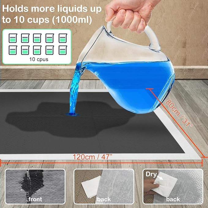 ELEGX Extra Large 31"x47" 40 Pcs Odor-Control Super Absorbency Charcoal Pee Pads for Dogs & Cats - Leak-Proof Thicken Disposable Potty Pads