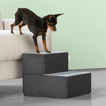 ZINUS Easy Pet Stairs, Pet Ramp, Pet Ladder, X-Small, Grey