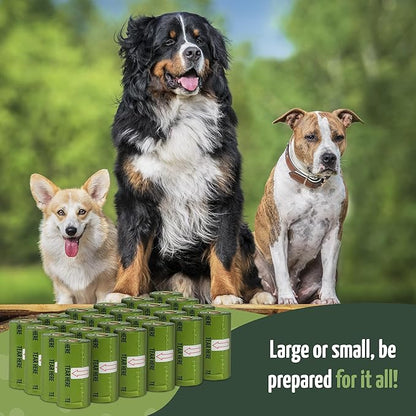 Reli. Biodegradable Dog Poop Bags Rolls (600 Pack, 40 Rolls) | 9"x13" Oxodegradable | Large Dog Poop Bags | Unscented, Leak Proof for Doggie/Pet Waste | Green Eco-Friendly | w/Leash Clip Holder