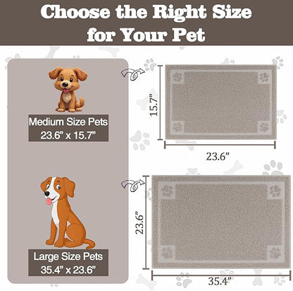 Darkyazi Pet Feeding Mat Large for Dogs and Cats,24"×36" Flexible and Easy to Clean Feeding Mat,Best for Non Slip Waterproof Feeding Mat (Gray Sand)