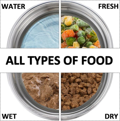 4 Cup Stainless Steel Dog Bowls Set of 4 for Food and Water, Silicone Base Anti-Slip, Rust Resistant, Extra Thick Metal Dog Bowl for Small Dogs, 30oz