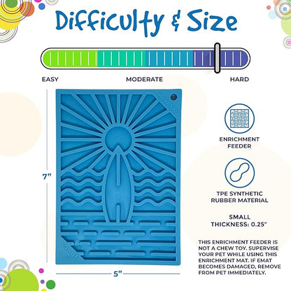 SodaPup Surf eMat – Durable Enrichment Feeder Made in USA from Non-Toxic, Pet-Safe, Food Safe Rubber for Mental Stimulation, Avoiding Overfeeding, Fresh Breath, Digestive Health, & More