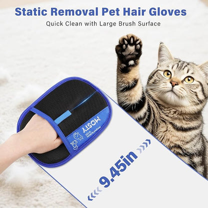 Pet-Hair-Removal-Glove, Reusable Cat & Dog Deshedding Glove for Sofa, Furniture, Couch, Carpet, Car Seat, Efficient-Double-Sided-Electrostatic-Pet-Grooming-Mitt, Quick Cleaning Fur Remover Tool 1PCS