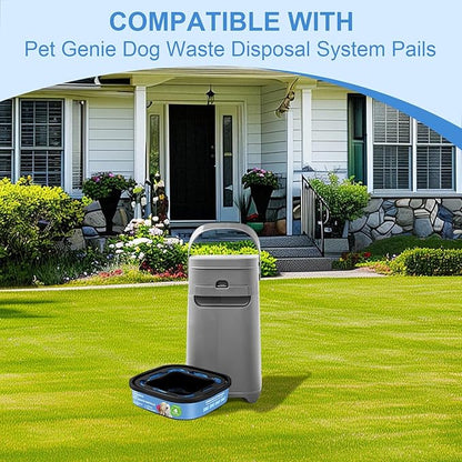 2 IN 1 Genie Refill Bags for Dog Cat 4 Pack - Total 112FT Lasts Up to 16 Months - Superior Odor Control for Dog Poop Cat Litter Bags - Pet Waste Refill Bags Fits Pet Genie and Litter Genie Pails