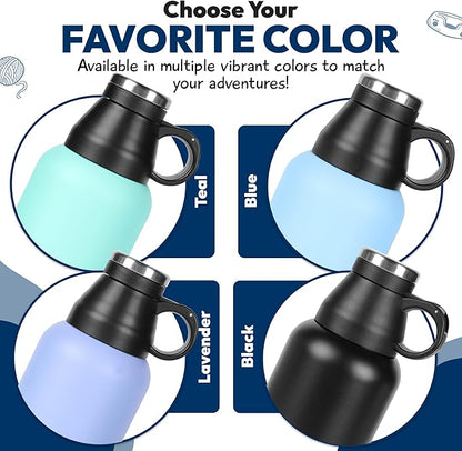 Portable Dog Water Bottle with 2 Removable Water Bowls for Dogs – Leak-Proof Insulated Stainless Steel Dog Water Bottle – Travel Accessories for Dogs - 32oz - Lavender