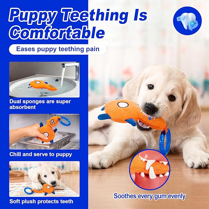 4 Pack Frozen Puppy Toys to Keep Them Busy to Relieve Teething Pain,Chew Toys for Puppies 0-6 Months Relieve Teething Itch, Puppy Teething Rings to Release Excess Energy
