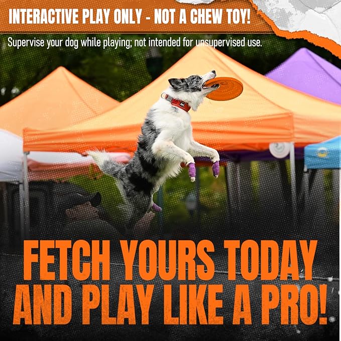 Hyperflite Macro Competition Standard Dog Disc 5" (28g) | Ultimate Flying Disc for Dogs | Official Skyhoundz Competition Disc for Play, Fetch & Pool Fun | Floats | Lightweight | Anti-Glare - Orange