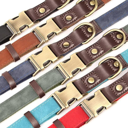 Didog Soft PU Leather Dog Collars for Small Dogs,Classic Adjustable Dog Collars with Quick Release Metal Buckle,Easy Clean and Comfortable with Nylon Lining,Green,S Neck 11-15"