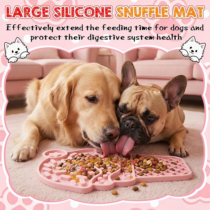 Ceenna Lick Mat for Dogs and Cats Silicone Snuffle Mat Slow Feeder Lick Pat Easy Clean Pet Slow Feeder Anxiety Relief Dog Slowing Feeders Licks Pat Feeding Mats for Pet Training Mats(Ice Cream Style)