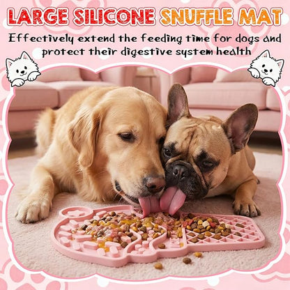 Ceenna Lick Mat for Dogs and Cats Silicone Snuffle Mat Slow Feeder Lick Pat Easy Clean Pet Slow Feeder Anxiety Relief Dog Slowing Feeders Licks Pat Feeding Mats for Pet Training Mats(Ice Cream Style)