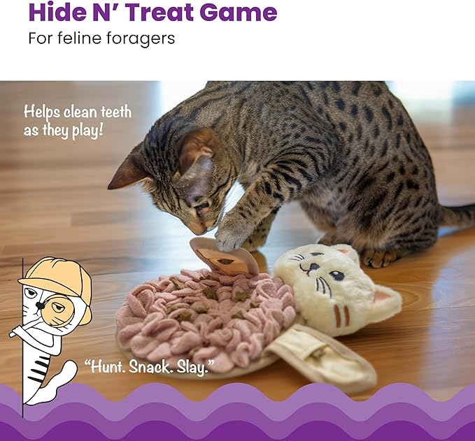 Catstages Snuffle Mat for Cats - Interactive Foraging Toy with Hidden Treats, Non-Slip Base, and Hunting Stimulation for Mental and Physical Activity