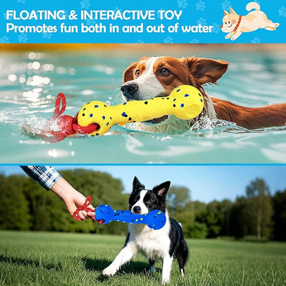 BABORUI Floating Dog Pool Toy – Durable E-TPU Dog Water Toy for Fetch & Chew, Bright Floating Dogs Toys for Pool, Beach & Outdoor Play – Dogs Beach Essentials (Yellow & Blue Stick)