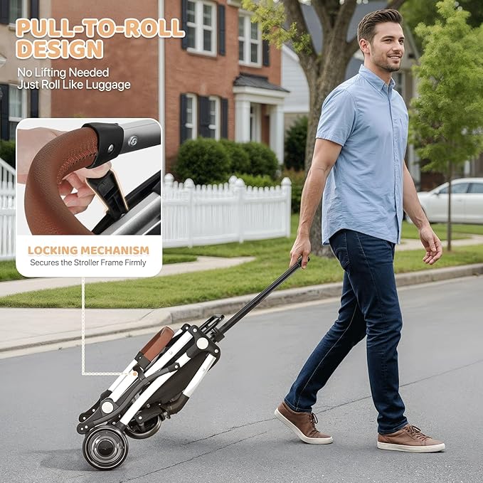 Magshion Dog Stroller with Detachable Carrier, Clear PC Dome Pet Stroller for Small & Medium Dogs & Cats up to 33 lbs, Lightweight Foldable Pet Cart, PU Wheels, Storage Basket & Cup Holder