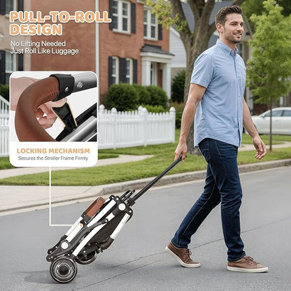 Magshion Dog Stroller with Detachable Carrier, Clear PC Dome Pet Stroller for Small & Medium Dogs & Cats up to 33 lbs, Lightweight Foldable Pet Cart, PU Wheels, Storage Basket & Cup Holder