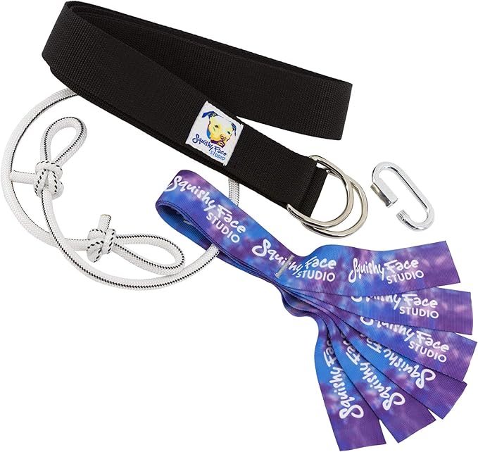 Squishy Face Studio Super Tug V2 Dog Exercise Toy with Purple/Blue Tug