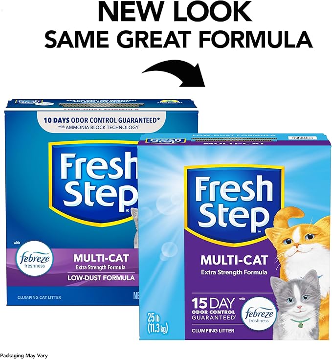 Fresh Step Multi-Cat Litter, Scented with Febreze, 25 Lb