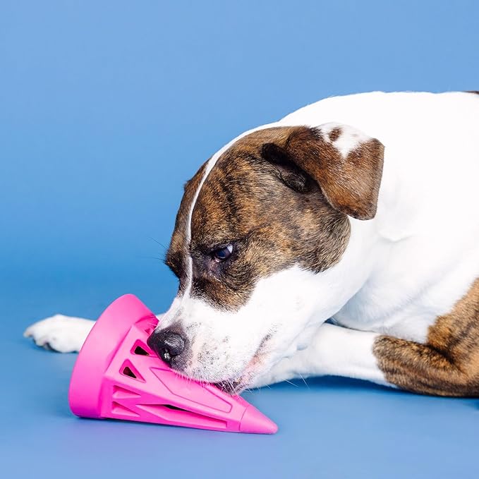 Fringe Studio You Cone DO IT! HOT Pink Rubber Dog Toy, Pet Shop Collection (518039)