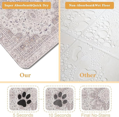 Dog Food Mat for Floors Waterproof Quick Dry Pet Placemat Cat Feeding Bowls Mats for Food and Water, Eco-Friendly Dog Accessories Diatomite Pets Supplies 12" X 20"
