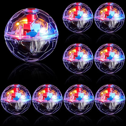 Jecery 9 Pcs Light Up Cat Balls Ghost Hunting LED Motion Activated Cat Toy Interactive Lighted Ball Pet Glowing Mini Running Exercise Toys for Kitten Dog Pet Animals Activity(Transparent)