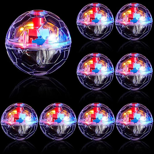 Jecery 9 Pcs Light Up Cat Balls Ghost Hunting LED Motion Activated Cat Toy Interactive Lighted Ball Pet Glowing Mini Running Exercise Toys for Kitten Dog Pet Animals Activity(Transparent)