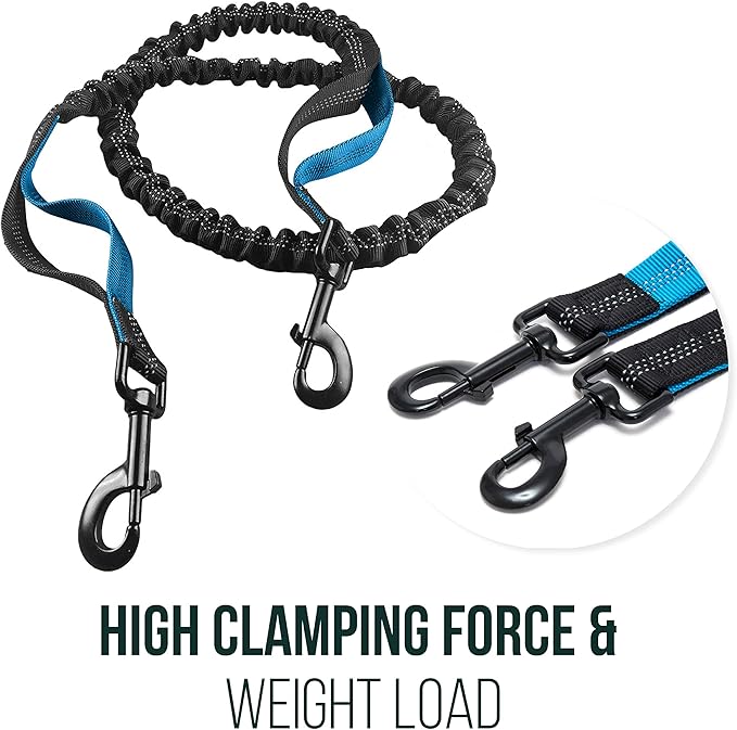 Happilax Jogging Leash for Dogs, Elastic and Reflective Nylon Dog Leash for Jogging with Belly Strap, for Medium Dogs 100-160 cm