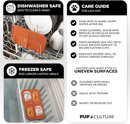 Pup Culture Dog Lick Mat for Dogs, Feeding Pad for Anxious Pets Plus 4 Different Puzzles for Mental Stimulation for Dogs - Supports Mental, Dental, and Digestive Health, Bite Resistant and Heavy Duty