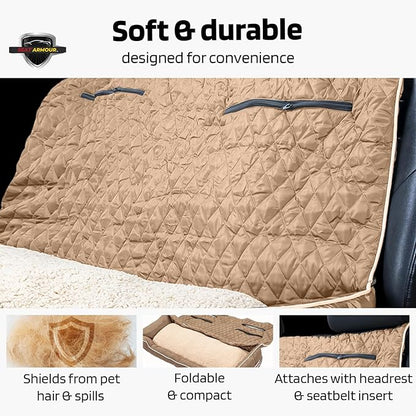 TAN, Large Pet Bed Cushion & Car Seat Cover, 52x20x7 (PET2G100LT)