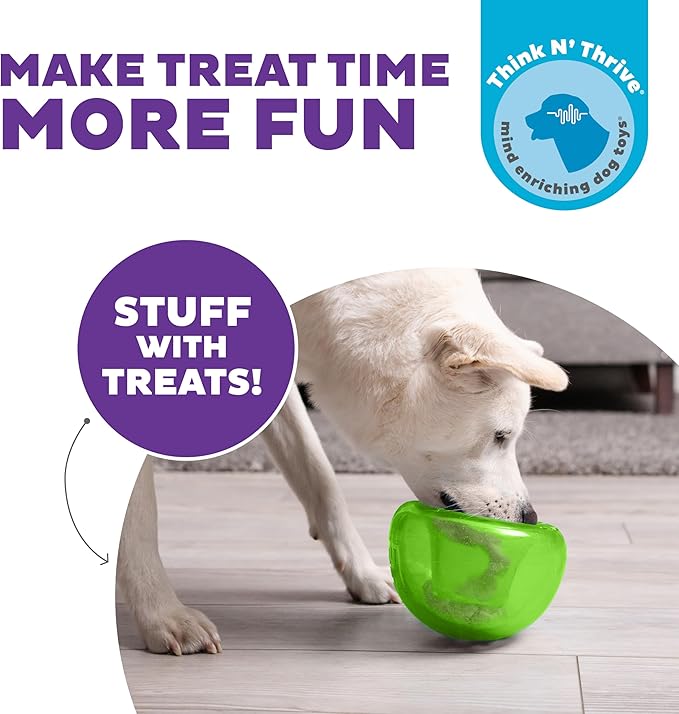 Outward Hound by Planet Dog Snoop Dog Toy – Treat‑Dispenser Puzzle Ball,Interactive Slow Feeder,Medium to Large Dogs,Bouncy & Mint-Infused,Green,5",(Pack of 2)