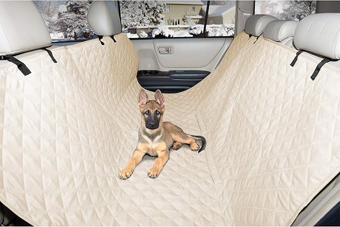 Furhaven Universal Water-Resistant Quilted Hammock-Style Backseat or Cargo Area Protector - Clay, One Size