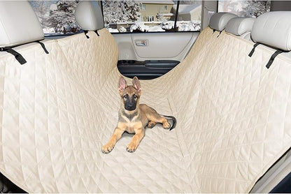 Furhaven Universal Water-Resistant Quilted Hammock-Style Backseat or Cargo Area Protector - Clay, One Size