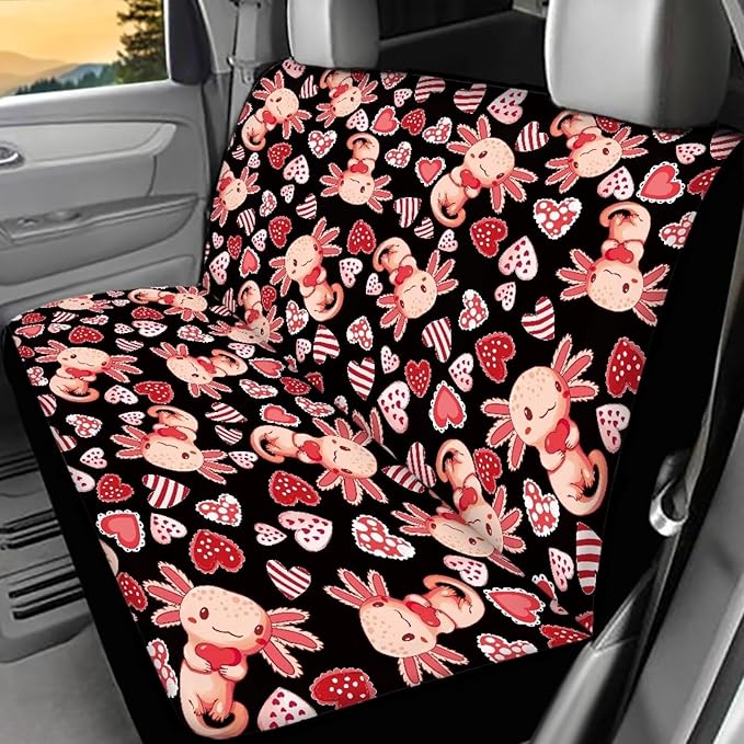 AFPANQZ Axolotl Car Seat Cover for Women Polyester Fabric Protector Accessories Soft Washable Decorations Cloth Backseats Rear Seat Cushion Protection Cream