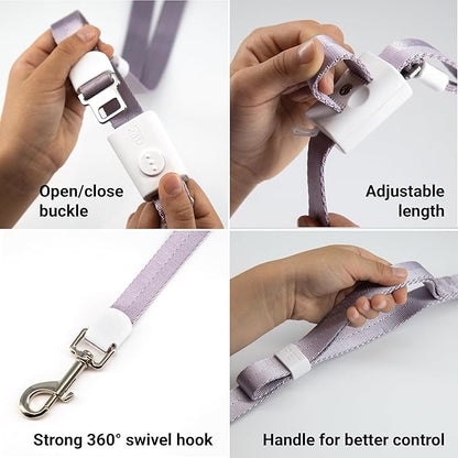 SVD.PET 4-in-1 Hands Free Dog Leash, Versatile Crossbody Dog Waist Leash with Easy Release Buckle, Adjustable Waist Fit for Walking, Jogging and Running Your Pet (Purple)