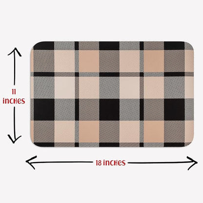 DogBuddy Dog Food Mat - Waterproof Dog Mat for Food and Water, Ultra Absorbent Bowl Placemat for Dogs, Nonslip Pet Feeding Mats, Machine Washable Dogs Mats for Floors (Small, Checkered)