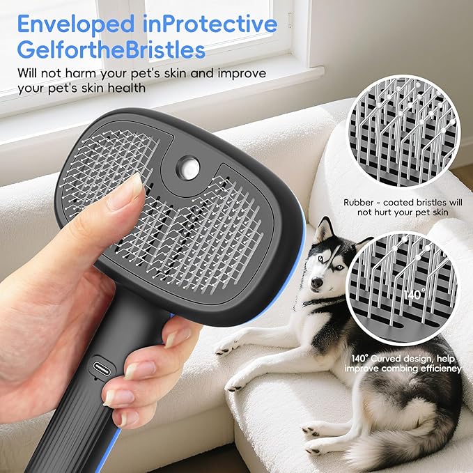 Steam Brush for Dogs and Cats,Dog and Cat Hair Brush for Shedding and Grooming with Electronic Mist Spray,Pet Steam Brush for Dog & Cat,Cat Steam Brushes for Indoor Cats.